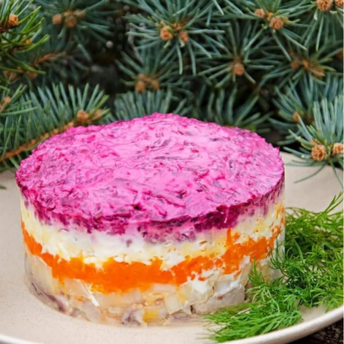 Herring under a fur coat salad